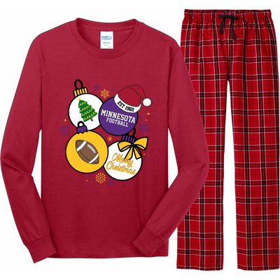 Merry Christmas Minnesota football Est 1960 Long Sleeve Pajama Set