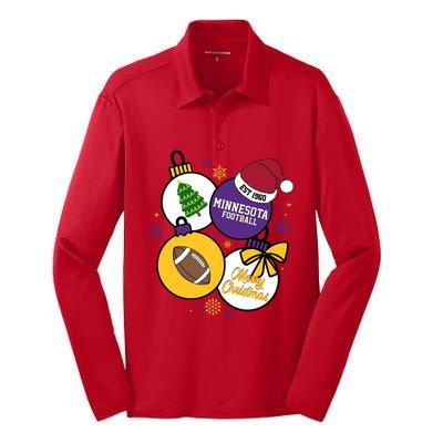 Merry Christmas Minnesota football Est 1960 Silk Touch Performance Long Sleeve Polo