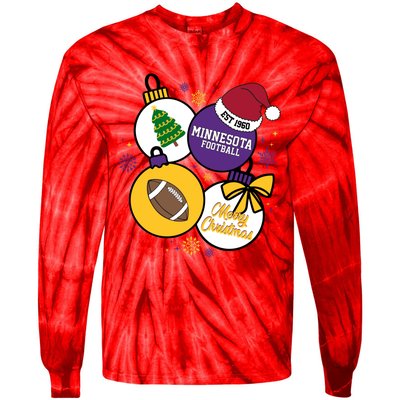 Merry Christmas Minnesota football Est 1960 Tie-Dye Long Sleeve Shirt