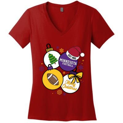 Merry Christmas Minnesota football Est 1960 Women's V-Neck T-Shirt