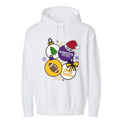 Merry Christmas Minnesota football Est 1960 Garment-Dyed Fleece Hoodie