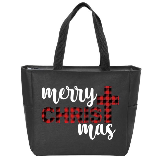Merry Christ Mas Jesus Birthday Christmas Zip Tote Bag