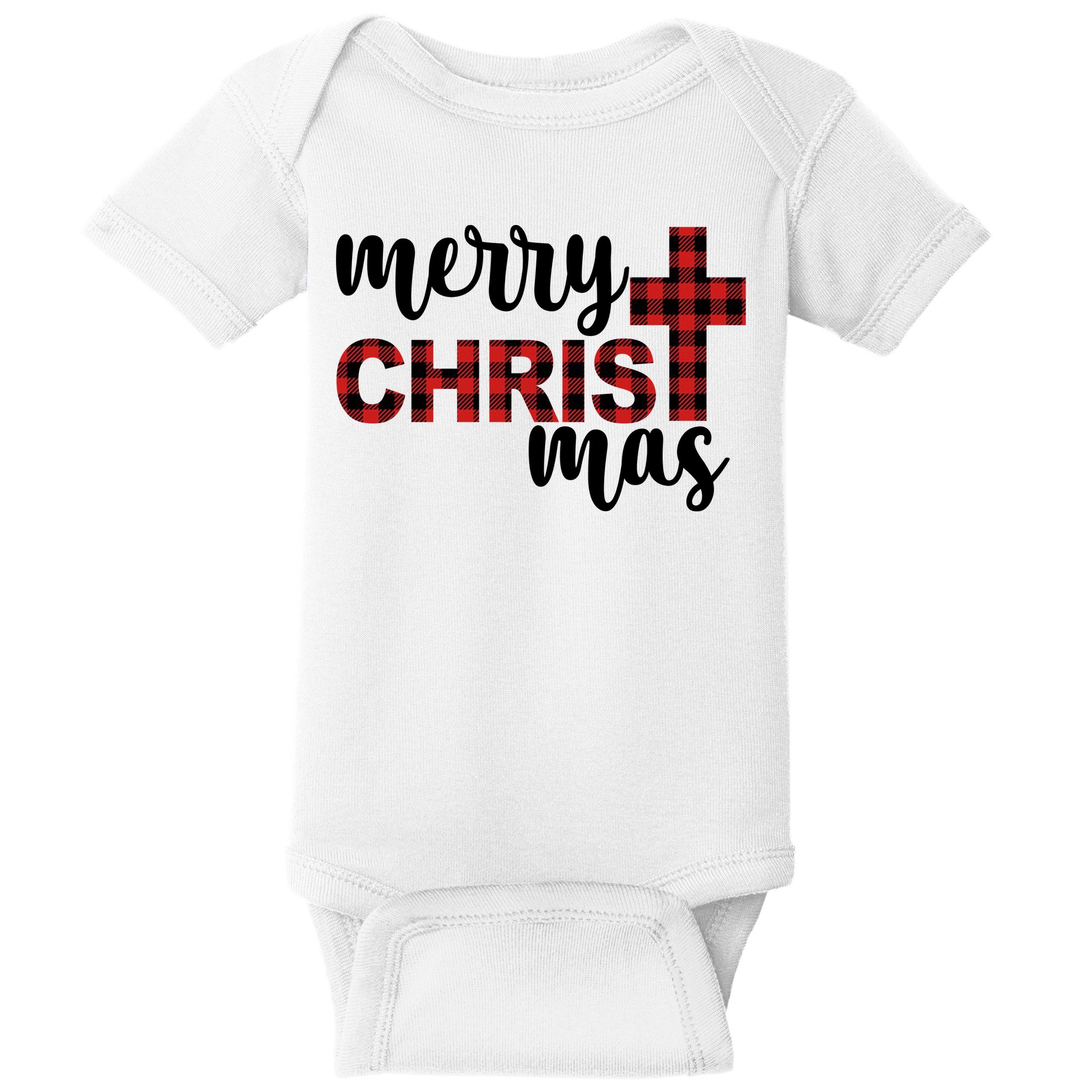 Merry Christ Mas Jesus Birthday Christmas Baby Bodysuit