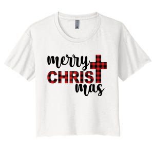 Merry Christ Mas Jesus Birthday Christmas Women's Crop Top Tee