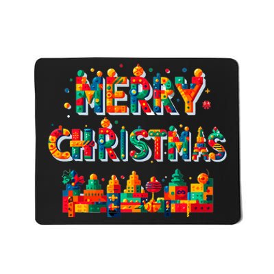 Merry Christmas Master Builder Building Bricks Blocks Lovers Mousepad