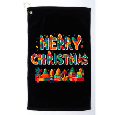 Merry Christmas Master Builder Building Bricks Blocks Lovers Platinum Collection Golf Towel