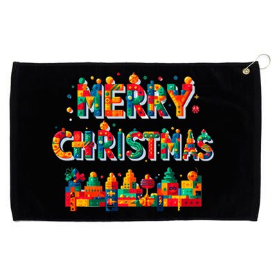 Merry Christmas Master Builder Building Bricks Blocks Lovers Grommeted Golf Towel