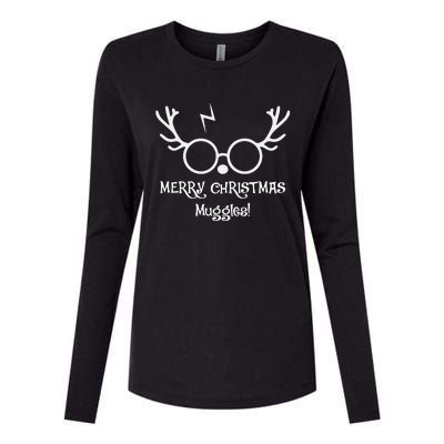 Merry Christmas Muggles Funny Christmas Womens Cotton Relaxed Long Sleeve T-Shirt