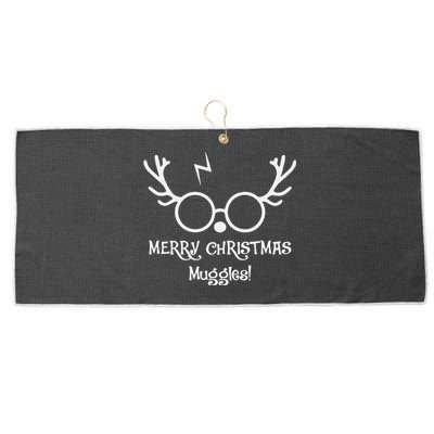 Merry Christmas Muggles Funny Christmas Large Microfiber Waffle Golf Towel