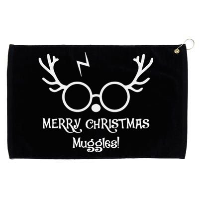 Merry Christmas Muggles Funny Christmas Grommeted Golf Towel