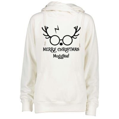 Merry Christmas Muggles Funny Christmas Womens Funnel Neck Pullover Hood