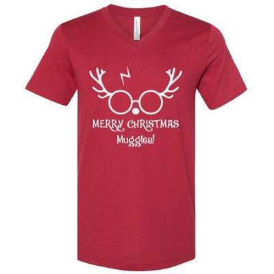 Merry Christmas Muggles Funny Christmas V-Neck T-Shirt