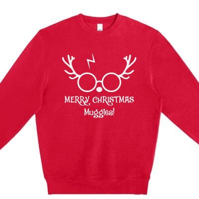 Merry Christmas Muggles Funny Christmas Premium Crewneck Sweatshirt