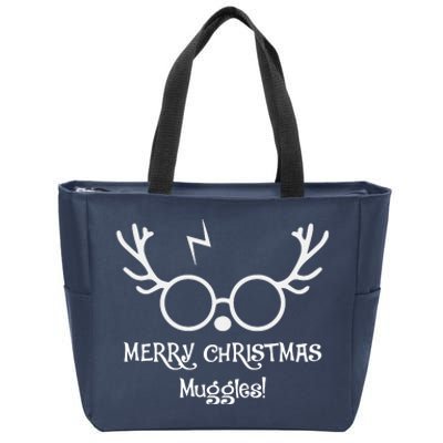 Merry Christmas Muggles Funny Christmas Zip Tote Bag