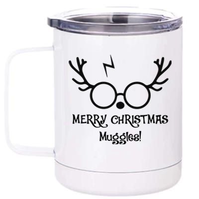 Merry Christmas Muggles Funny Christmas 12 oz Stainless Steel Tumbler Cup