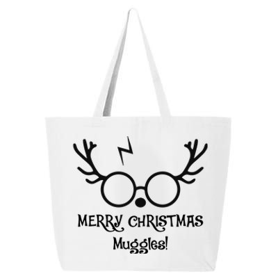 Merry Christmas Muggles Funny Christmas 25L Jumbo Tote