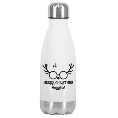 Merry Christmas Muggles Funny Christmas Stainless Steel Insulated Water Bottle