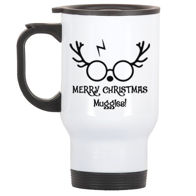 Merry Christmas Muggles Funny Christmas Stainless Steel Travel Mug