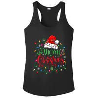 Merry Christmas Matching Family Santa Hat Lights Xmas Ladies PosiCharge Competitor Racerback Tank