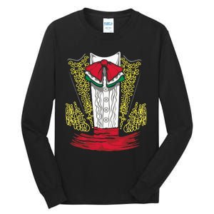 Mariachi Charro Mexican Costume For Dia De Los Muertos Tall Long Sleeve T-Shirt