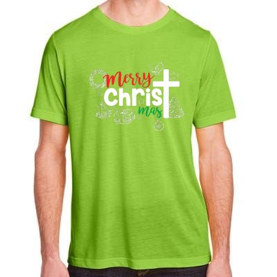 Merry Christ Mas Funny Jesus Christian Gift Religious Adult ChromaSoft Performance T-Shirt