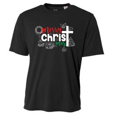 Merry Christ Mas Funny Jesus Christian Gift Religious Cooling Performance Crew T-Shirt