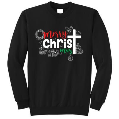 Merry Christ Mas Funny Jesus Christian Gift Religious Sweatshirt