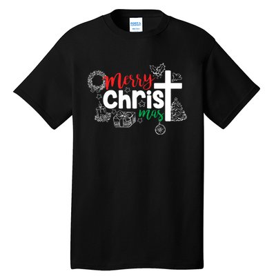 Merry Christ Mas Funny Jesus Christian Gift Religious Tall T-Shirt