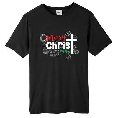 Merry Christ Mas Funny Jesus Christian Gift Religious Tall Fusion ChromaSoft Performance T-Shirt