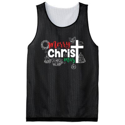 Merry Christ Mas Funny Jesus Christian Gift Religious Mesh Reversible Basketball Jersey Tank