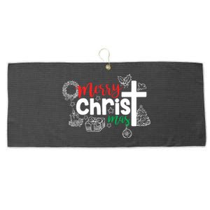 Merry Christ Mas Funny Jesus Christian Gift Religious Large Microfiber Waffle Golf Towel