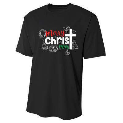 Merry Christ Mas Funny Jesus Christian Gift Religious Performance Sprint T-Shirt