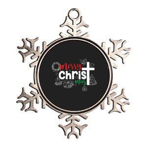 Merry Christ Mas Funny Jesus Christian Gift Religious Metallic Star Ornament