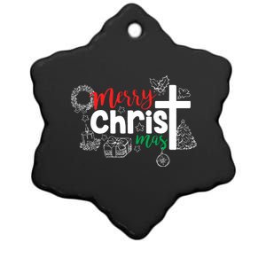 Merry Christ Mas Funny Jesus Christian Gift Religious Ceramic Star Ornament