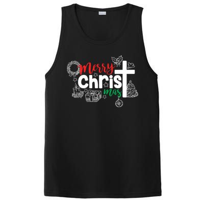 Merry Christ Mas Funny Jesus Christian Gift Religious PosiCharge Competitor Tank