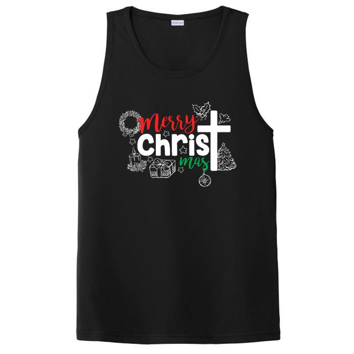 Merry Christ Mas Funny Jesus Christian Gift Religious PosiCharge Competitor Tank