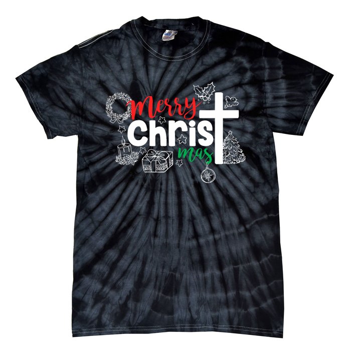 Merry Christ Mas Funny Jesus Christian Gift Religious Tie-Dye T-Shirt