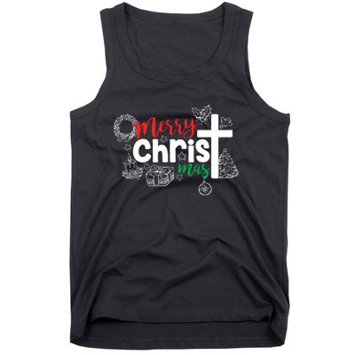 Merry Christ Mas Funny Jesus Christian Gift Religious Tank Top