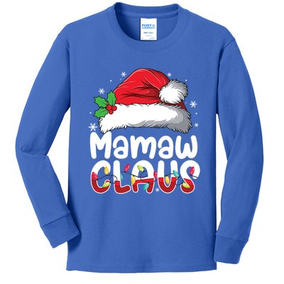 Mamaw Claus Matching Family Pajamas Funny Christmas Party Gift Kids Long Sleeve Shirt