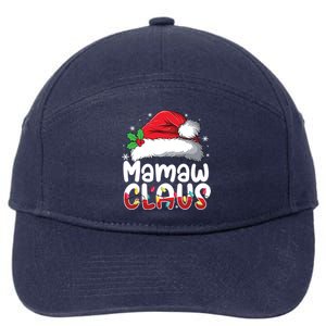 Mamaw Claus Matching Family Pajamas Funny Christmas Party Gift 7-Panel Snapback Hat