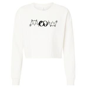 Meow Cat Meow Kitty Funny Cats Animal Lover Awesome Cute Cropped Pullover Crew