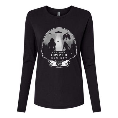 Monsters Creatures Moth Man Wolf Bigfoot Halloween Cryptid Womens Cotton Relaxed Long Sleeve T-Shirt