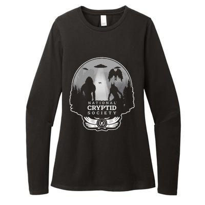 Monsters Creatures Moth Man Wolf Bigfoot Halloween Cryptid Womens CVC Long Sleeve Shirt