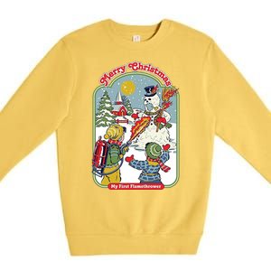 Merry Christmas My First Flamethrower Premium Crewneck Sweatshirt