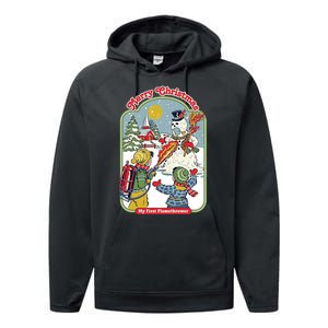 Merry Christmas My First Flamethrower Performance Fleece Hoodie