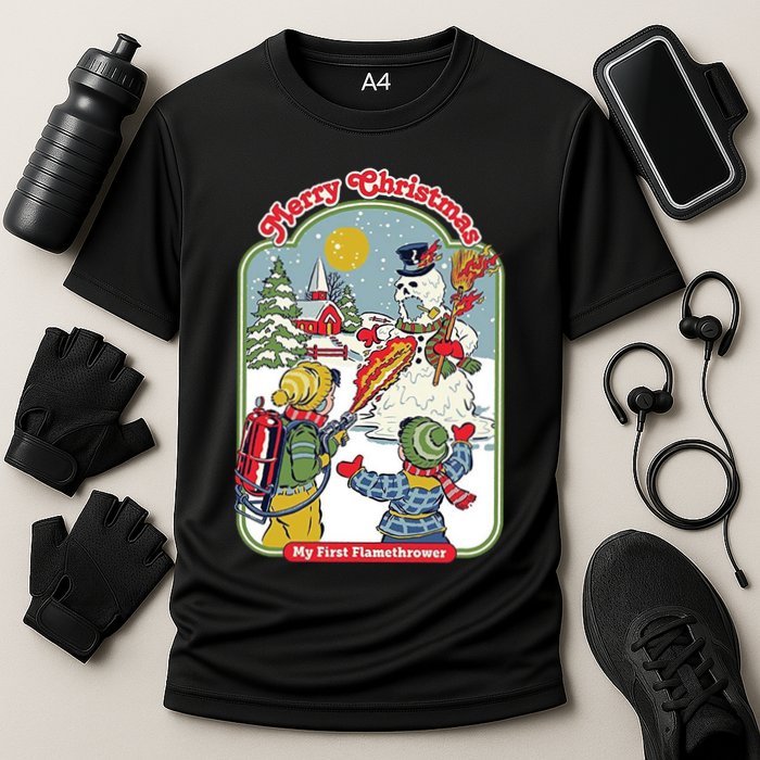 Merry Christmas My First Flamethrower Performance Shirt