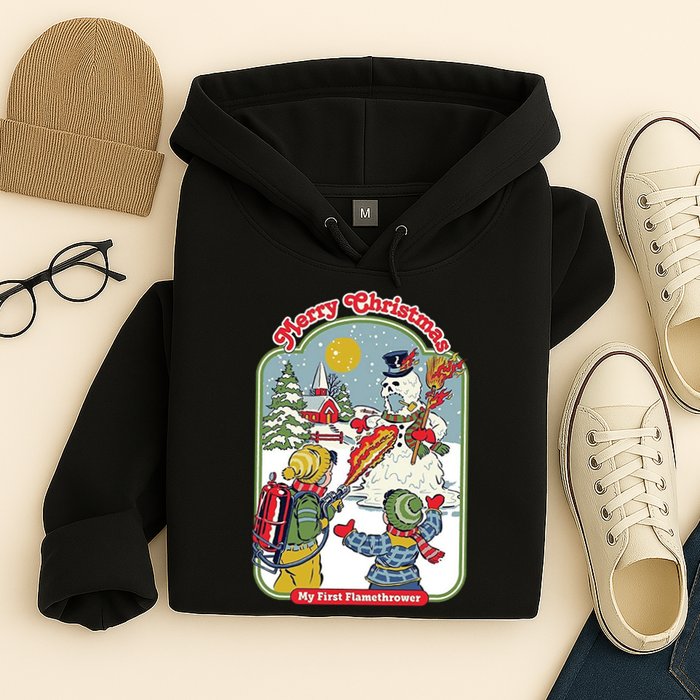 Merry Christmas My First Flamethrower Hoodie