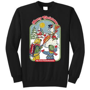 Merry Christmas My First Flamethrower Sweatshirt