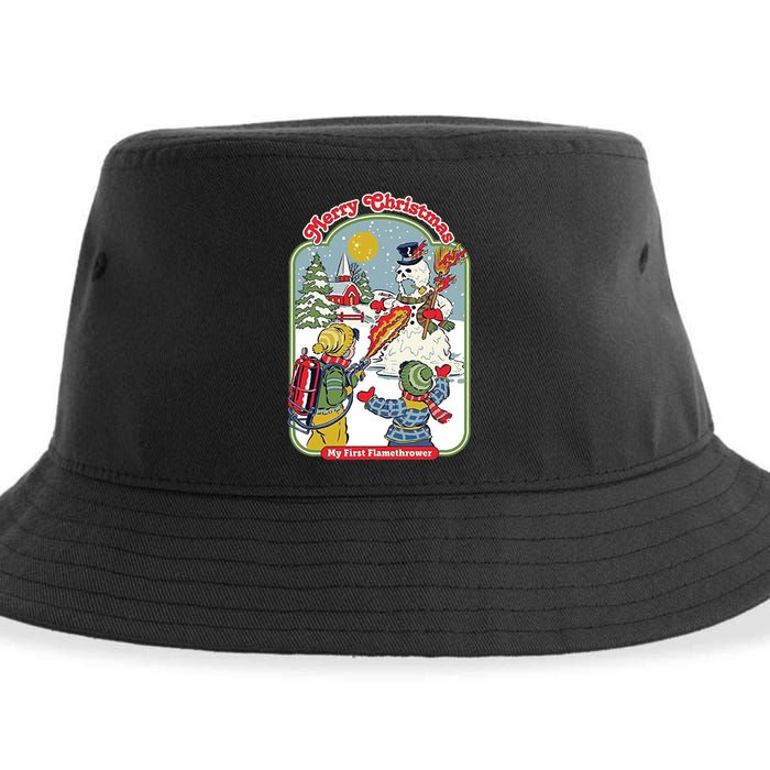 Merry Christmas My First Flamethrower Sustainable Bucket Hat