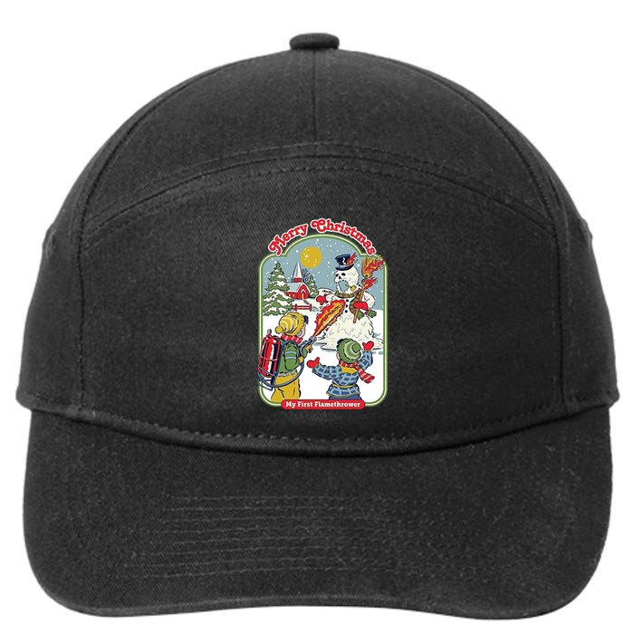Merry Christmas My First Flamethrower 7-Panel Snapback Hat